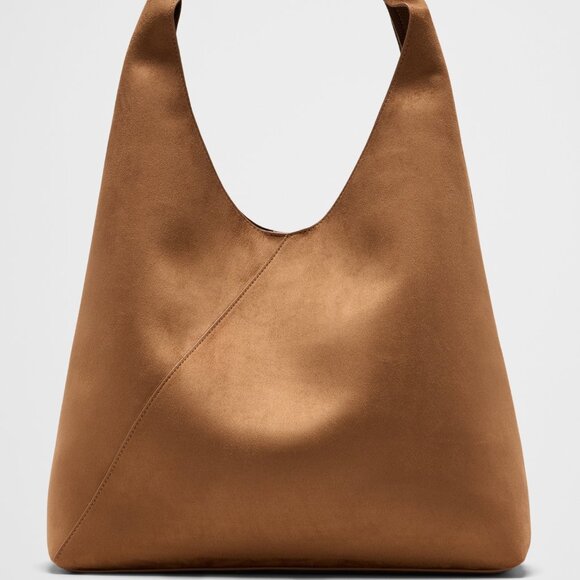 NWT Banana Republic Vegan Suede Slouchy Tote in Rich Tan - Gorgeous Bag! - Picture 1 of 6